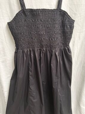 LANE BRYANT BLACK SMOCKED MAXI SUNDRESS, 100% COTTON, W/POCKETS, SIZE 18/20, NWT